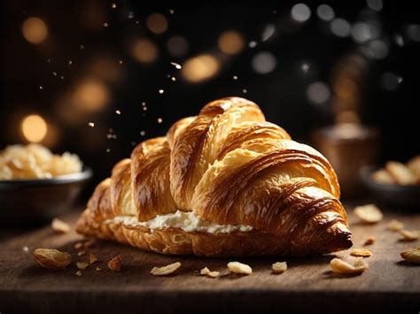 Premium AI Image | French croissant is a buttery flaky viennoiserie ...