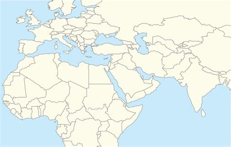 Middle East Northern Africa Blank Map