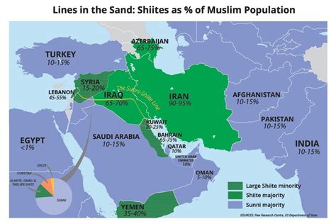 A helpful map of the Shia Sunni divide in the Middle East. : geopolitics