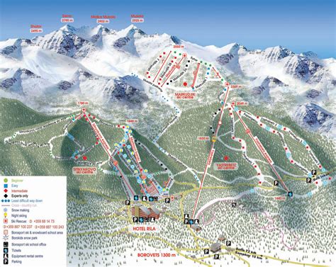 Skipass Borovets Bulgaria 2019-Harta Partiilor de schi-Inchirere echipament schi.