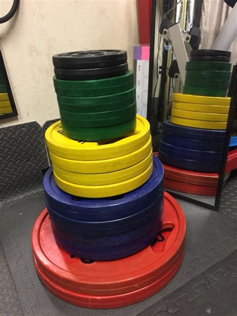 Weider Rubber Coated Weights / Color Coded Olympic Plates for Sale in ...