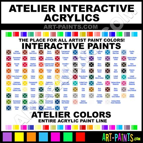 Atelier Acrylics Colour Chart - Ponasa