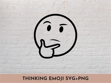 Thinking Emoji SVG PNG // Icons, Social Media, Print and Stickers // SVG Cut File for Cricut ...