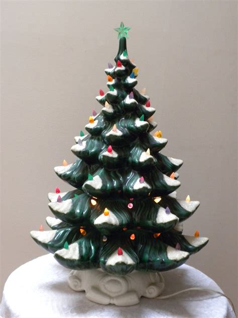 vintage ceramic Christmas tree with musical by vintagebyclaudine