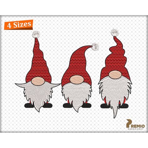 Christmas Gnomes Embroidery Design, Christmas Embroidery Des | Inspire ...