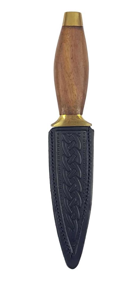 Rustic Wood Handled Sgian Dubh – Black Sheath from Scotland