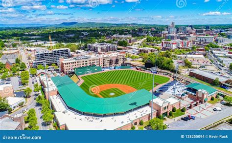 Greenville Drive Baseball Stadium And Skyline In Downtown Greenville ...