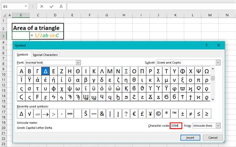 How to Insert Delta Symbol (Δ) in Excel (7 Easy Ways)