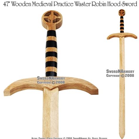 47" Wooden Medieval Crusader Practice Waster Sword