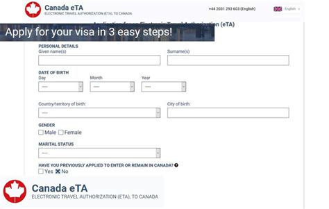 Sample of Canadian Visa Application Form - Online eTA Visa