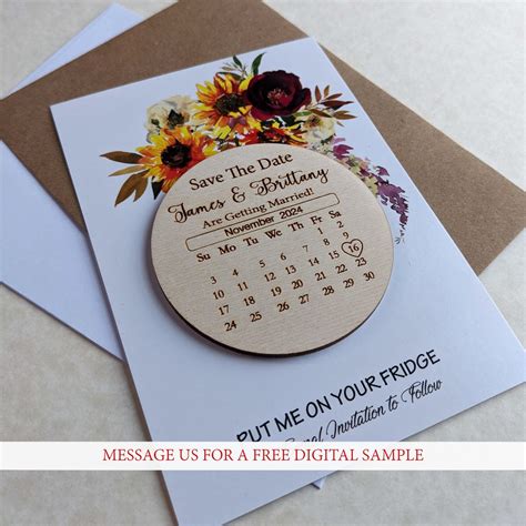 Save the Date Calendar Magnets, Wooden Save the Date Magnet, Change the ...