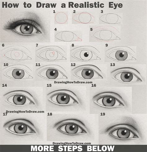 How to Draw an Eye (Realistic Female Eye) Step by Step Drawing Tutorial – How to Draw Step by ...