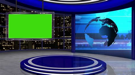 News Tv Studio Set 24-virtual Green Screen Stock Footage SBV-307115573 - Storyblocks