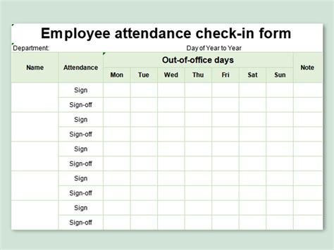 Employee Attendance Sheet