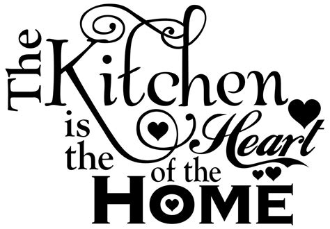 Wall Vinyl Modern Home Decor Sticker Decal Kitchen Is The Heart Of The Home | Kitchen quotes ...