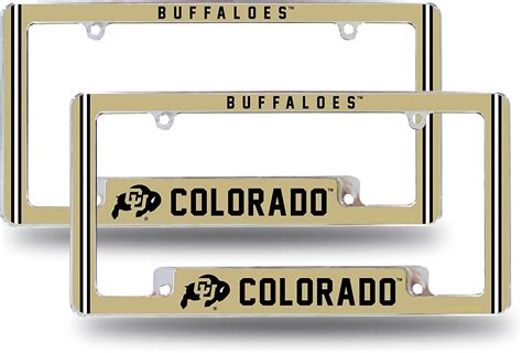 Colorado NCAA Buffaloes (Set of 2) Chrome Metal License Plate Frames ...