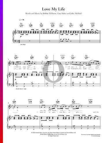 Love My Life (Robbie Williams) Piano Sheet Music - OKTAV