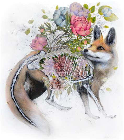 Flowers Blossom From the Bodies of Wild Animals in New Graphite and Acrylic Works by Nunzio Paci ...