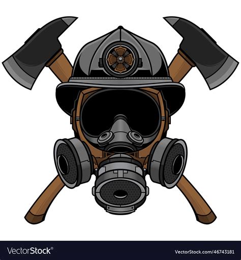 Firefighter mask logo Royalty Free Vector Image