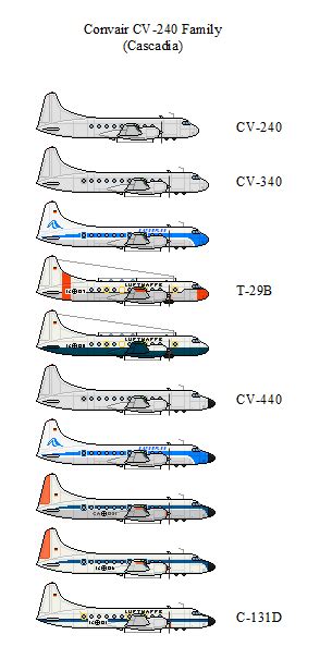 Convair CV-240 Family by CascadiaSB on DeviantArt