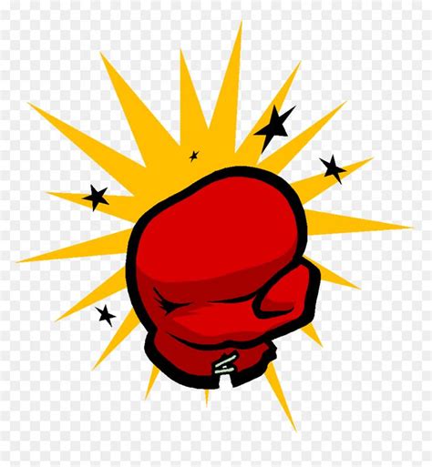 a red boxing glove with stars on the background clipart - punching gloves png