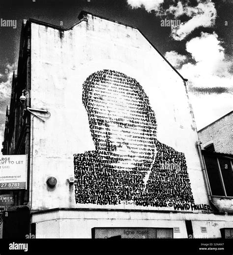 Urban street art. A mural of Winston Churchill, by the artist David Hollier, on a London ...