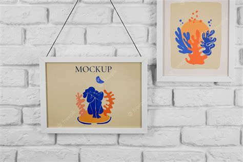 Premium PSD | Gallery frames mockup design