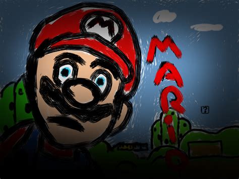 Scary Mario Drawing by GameZBase on DeviantArt