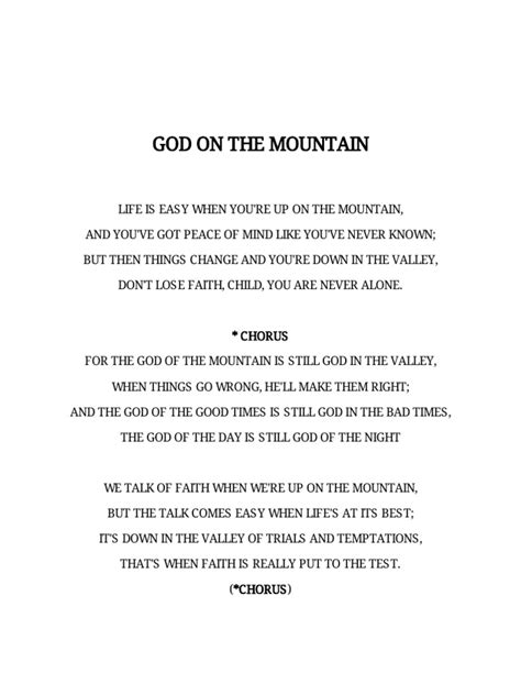 GOD ON THE MOUntain