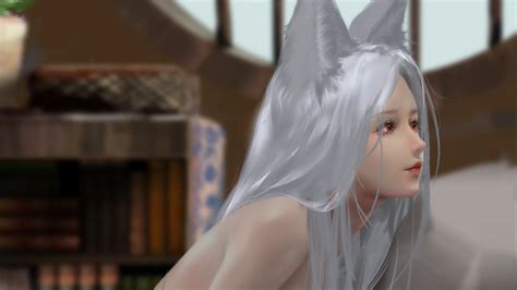 Wallpaper : CG, fox girl, Fox ears, animal ears, silver hair, long hair, women 1920x1080 ...