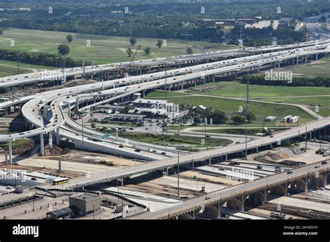 Aerial view of Dallas, Texas, from the Reunion Tower Observation Deck ...