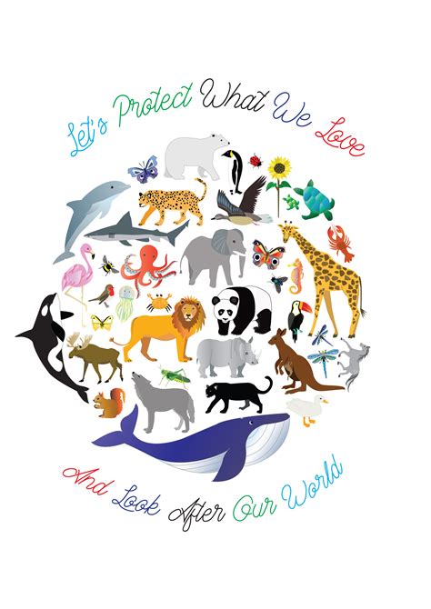 Animals print animal poster earth protect our planet | Etsy