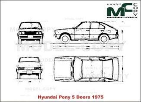 Hyundai Pony 5Doors (1975) - 2D drawing (blueprints) - 20385 - Model COPY - Default