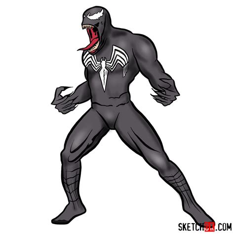 How To Draw Venom Symbiote Step By Step Sketchok Easy Drawing Guides 11016 | Hot Sex Picture