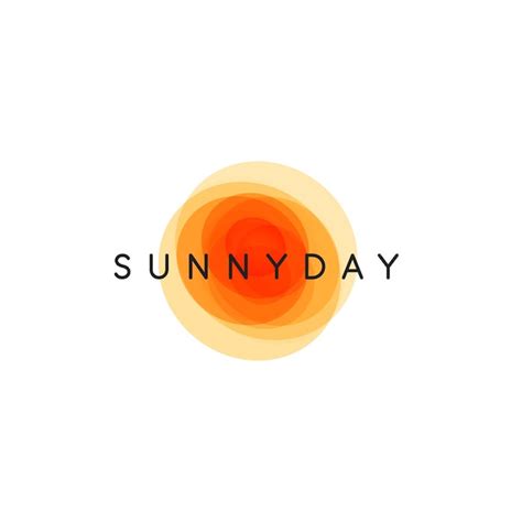 Premium Vector | Sunny day, abstract sun, vector logo template, round orange shapes with company ...