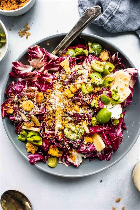 Italian Radicchio Salad with Parmesan & Olives