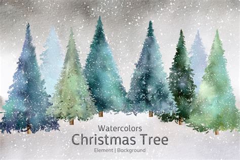 Watercolor Of A Christmas Tree - Design Cuts