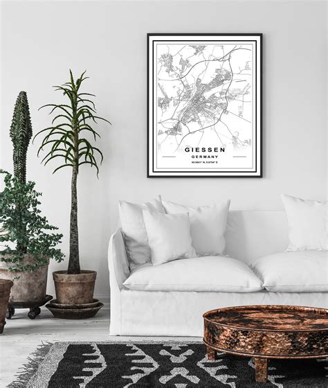 GIESSEN MAP PRINT, High Res Map, Map of Giessen, Giessen Germany Map ...