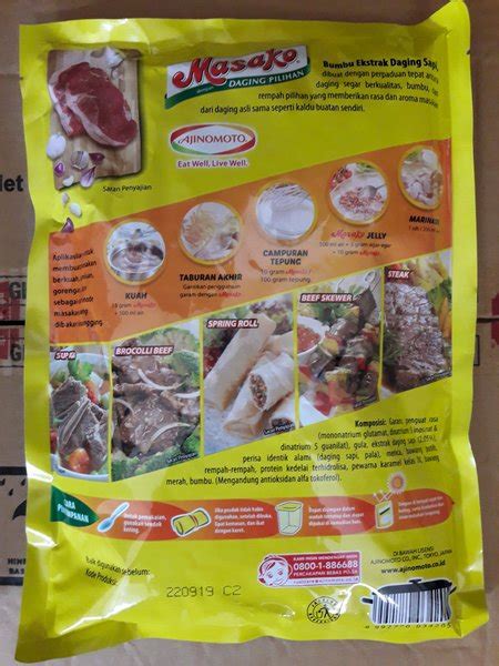 Masako Penyedap Rasa Sapi (Beef Flavoring), 1 kg - 35.2 Oz ( Pack of 2)