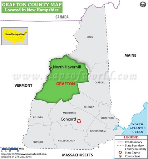 Grafton County Map, New Hampshire