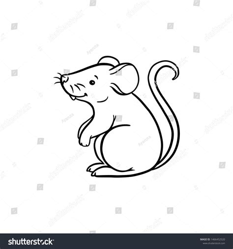 Vector Mouse Animal Outline Illustration Christmas Stock Vector ...