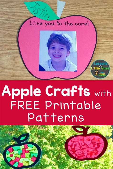 apple crafts with free printable patterns - Lessons for Little Ones by ...