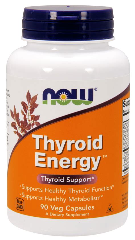 NOW Supplements, Thyroid Energy™, Iodine and Tyrosine plus Selenium ...