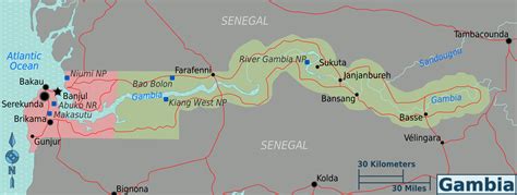 Gambia detailed political map. Detailed political map of Gambia | Vidiani.com | Maps of all ...