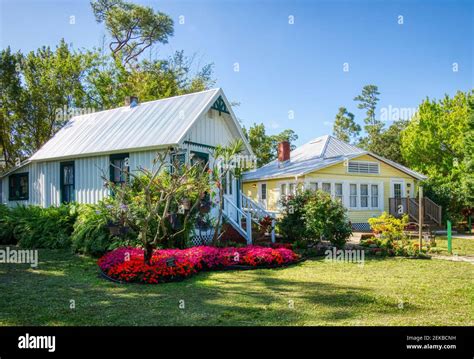 Old historic buildings at the Punta Gorda History Park in Punta Gorda ...