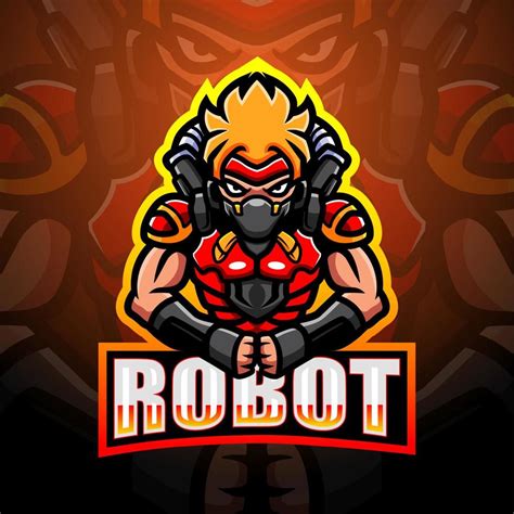 Robot mascot esport logo design 7331727 Vector Art at Vecteezy