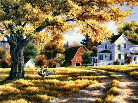 Pin by 🌈Vonnie🦄 Davis🌈 on Charming Country Scenes | Autumn painting ...