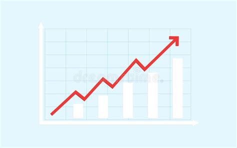 Abstract Financial Bar Chart with Red Uptrend Line Arrow Graph on Blue Color Background Stock ...