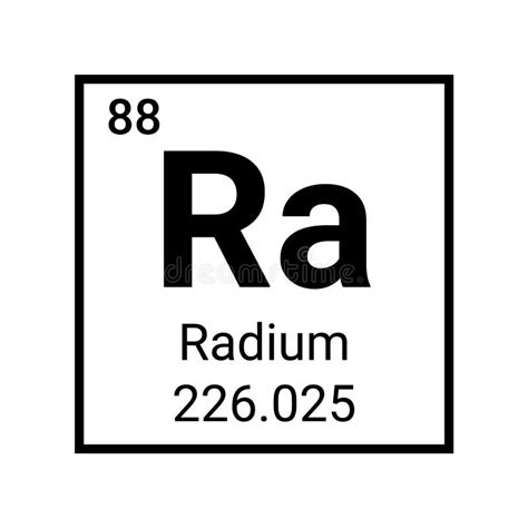 Radium Mendeleev Icon Symbol. Radium Atom Element Periodic Table ...