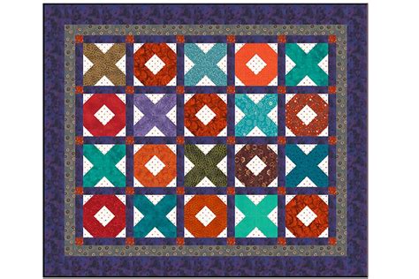 X's and O's Baby Quilt Pattern with Easy Sashing